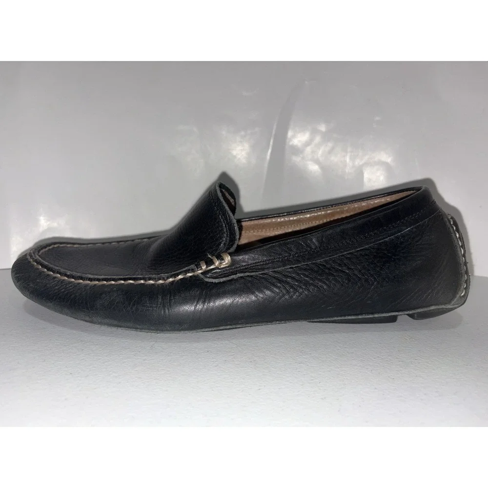 Banana Republic Black Leather Driving Moccasins Men's Slip On Shoes 9.5
